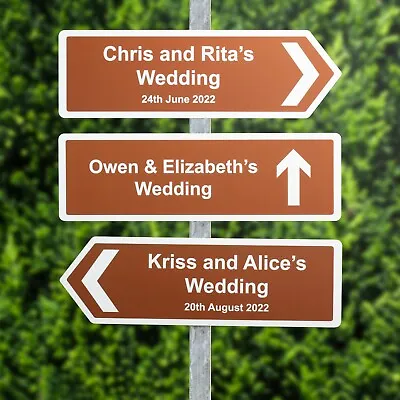 £19.99 • Buy Personalised Wedding Directional Road Sign Acrylic UV Printed Holes Optional