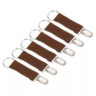 Mitten Clips 6Pcs Elastic Webbing Glove Clamp With Clip Ring Brown • $11.62