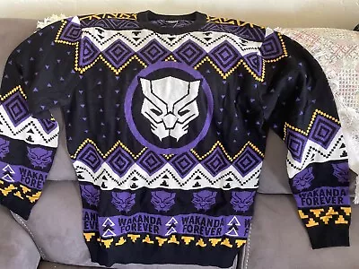 Unisex Disney Marvel Wakanda Forever Not So Ugly Christmas Sweater Medium NWT • $55