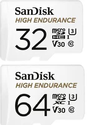 Sandisk 32GB 64GB Micro SD HC SD XC High Endurance U3 Class 10 Memory Card   • £1.89