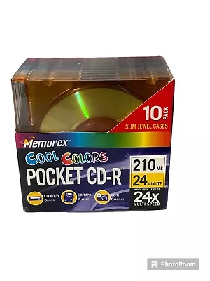 Memorex 10 Pack Cool Colors Pocket CD-R (210MB/24Min./Up To 24x Multi Speed) • $14.99