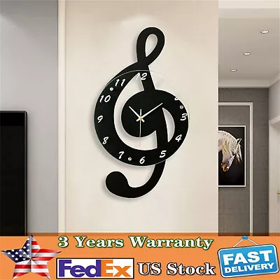 Silence Wall Watch Clock Musical Note Wall Clock Creative Office Home Decor USA • $46