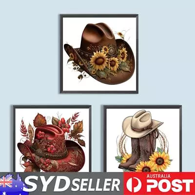 5D DIY Full Round Drill Diamond Painting Cowboy Hat Home Decoration Art Craft • $9.99