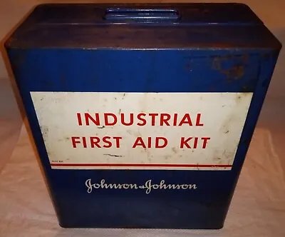 Vintage J&J INDUSTRIAL FIRST AID KIT Johnson & Johnson Medical Cabinet Emergency • $99.95