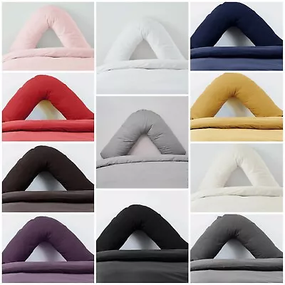 V Shaped Pillow V Pillow Cover Maternity Feeding Back Neck Support - 11 Colours • £5.99