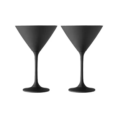 2pc Tempa Aurora 190ml Cocktail Martini Stem Glass Drink Glassware Matte Black • $39.95