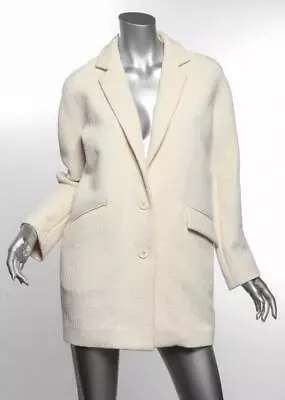 VANESSA BRUNO ATHE Womens Ivory Cotton Textured Short Coat Jacket FR36 US4 • $95