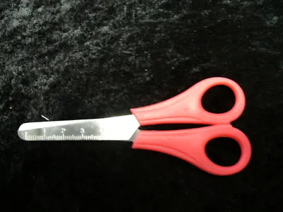 £2.25 • Buy Scissors - Children Right Handed Rounded Stainless Steel 5cm Ruler Light Red