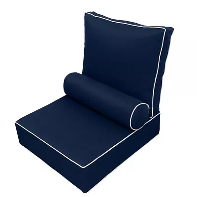 AD101 Large Contrast Pipe Trim Deep Seat Back Rest Bolster Insert Slip Cover Set • $120.77