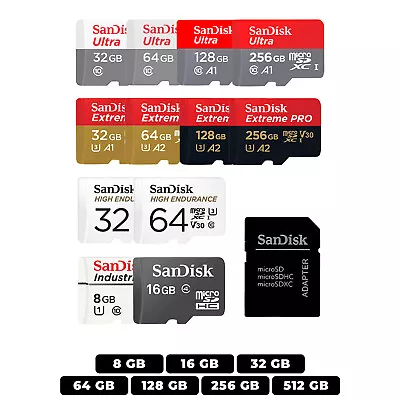 Sandisk Micro SD Card Ultra Memory Card 32GB 64GB 128GB 512GB 1TB By Wholesale • $5.98