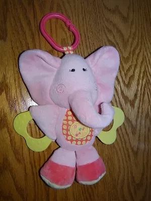 Koala Baby Pink Plush Elephant Musical Teether Stuffed Animal Lovey Toy EUC • $8