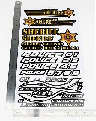 Sticker Police Sheriff Style RC Car Truck Decal Fit Most 1/10 1/8 Scale • $9.99