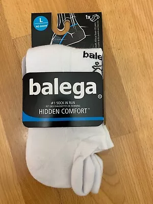 Balega Hidden Comfort Sole Cushioning Running Socks - White No Show Size L • $15.75