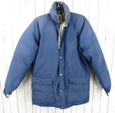 Vintage Sierra Designs Oakland Down Blue Puffer Parka Zip Size Medium M USA Made • $50.15