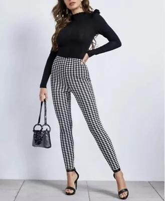 High Waist Houndstooth Leggings For Her • $21