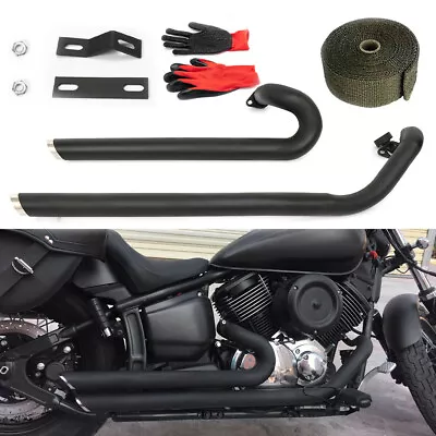 $145 • Buy Shortshots Staggered Exhaust Muffler Pipe Kit Fit For Yamaha V Star 1100 XVS1100