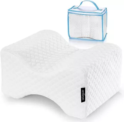 Memory Foam Knee Pillow Side Sleepers Back Leg Hip Pain Pregnancy Relief + Cover • £7.49