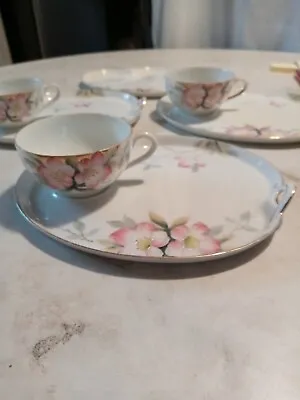 Noritake Vintage Rare China Tea  Set 4 Plates 3 Cups Beautiful  • $33