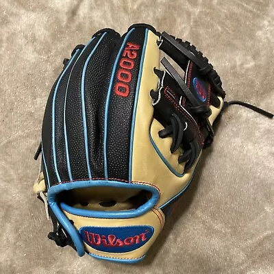 Wilson A2000 SuperSkin DP15 11.5  Baseball Glove ~ RHT Black Blue Tan • $224