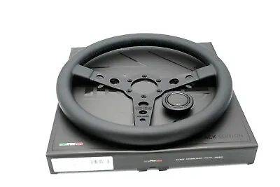 MOMO PROTOTIPO BLACK EDITION Steering Wheel Leather 350mm W/ P Crest Horn Button • $369.95