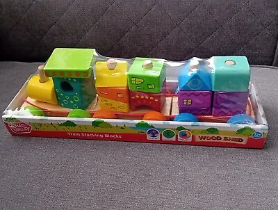 Chad Valley Train Stacking Blocks Wooden Toy . 12+Months • £5