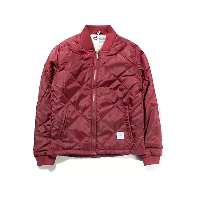 Burgundy Red Quilted D-Struct  Bomber Jacket Streetwear • £17.99