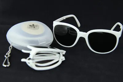 50% OFF! Vintage Vuarnet 002 White Folding Sunglasses PX3000 Mineral Gray Lens • $111.20