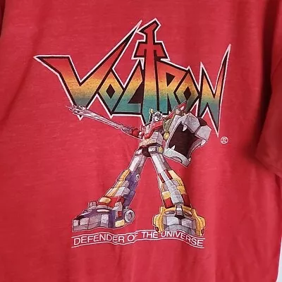 Voltron Robot Universe Defender Graphic T-Shirt Mens XL Red Short Sleeve Cotton • $13.41