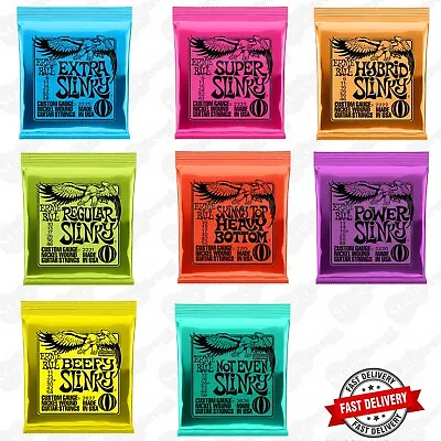 ERNIE BALL SLINKY ELECTRIC GUITAR STRINGS Made In The USA _ SELECT YOUR GAUGE • $14.95