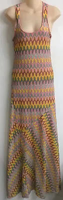 Missoni M Maxi Multicolor Knit Dress Pink Yellow Blue Tank Size 36/XS • $250