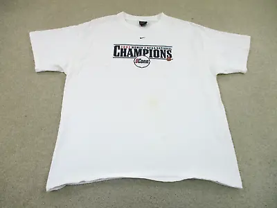 $18.88 • Buy UCONN Huskies Shirt Adult Large White Blue Connecticut Basketball Nike Mens A75*