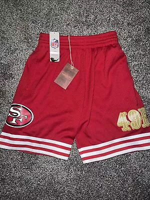 Mitchell & Ness San Francisco 49ers Team ID Mesh Throwback Shorts Men’s Sz S • $94.99