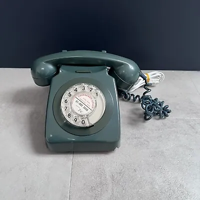 Vintage Original 1970s BT Two Tone Green Rotary Dial Telephone UnTested • £25