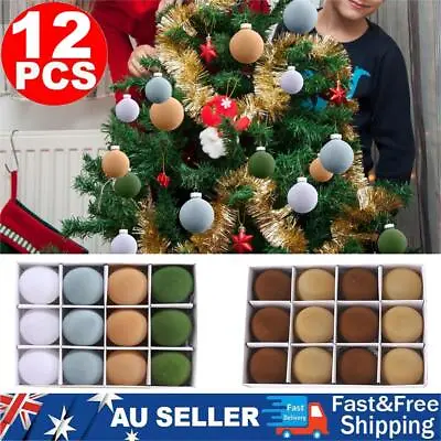 12X Christmas Tree Velvet Balls Xmas Baubles Decorations Hanging Party Ornaments • $19.94