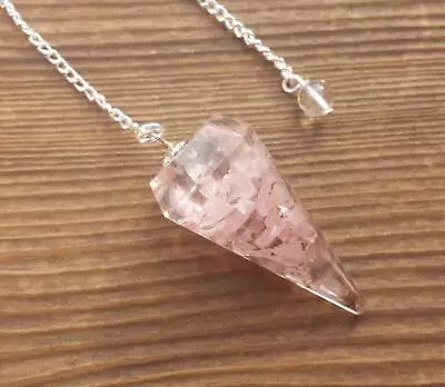 Orgone Rose Quartz Gemstone Faceted Orgonite Pendulum  • $6.49