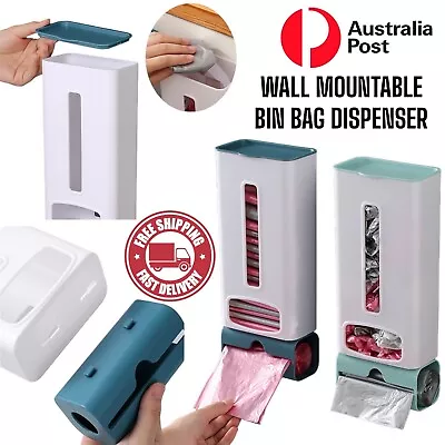 Kitchen Bin Bag Dispenser Rubbish Bag Holder Trash Bag Storage Wall Mountable • $16.99