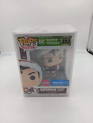 Funko Pop! DC   Superman In Holiday Sweater  #353 Flocked Walmart  Exclusive • $17.50