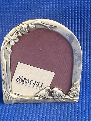 Fine Pewter Bird Picture Frame Freestanding Miniature Size - Seagull Canada 1985 • £19.99