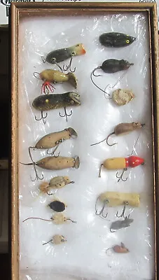 Vintage Mouse Fishing Lures Lot Of 18  W/ Glass Display Case • $125