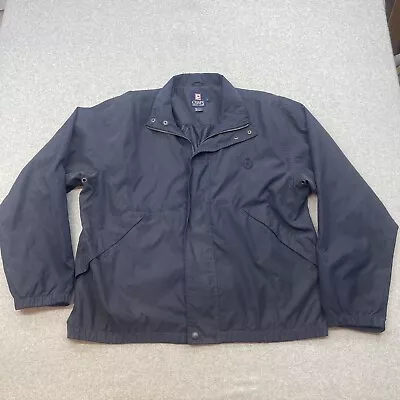 Chaps Ralph Lauren Jacket Mens Large Navy Blue Chest Crest Full Zip Coat VINTAGE • $24.97