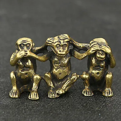 Brass Monkey Figurine Small Monkey Statue House Decoration Animal Figurines US • $12.98