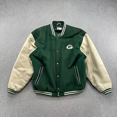 Vintage Logo Athletic GREEN BAY PACKERS NFL WOOL LETTERMAN  JACKET Men’s Size XL • $64.99