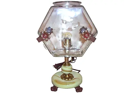 Antique Vintage Fish Bowl Holder Aquiarium Houze Glass Lamp Light Uranium Glow • $425