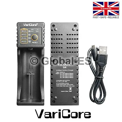 Varicore Battery Charger - 10440 16340 18250 18350 18500 26500 26650 Gumstick • £9.99