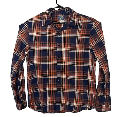 J. Crew Button Up Shirt Mens L Multicolor Plaid Long Sleeve Cotton Flannel Soft • $16.95