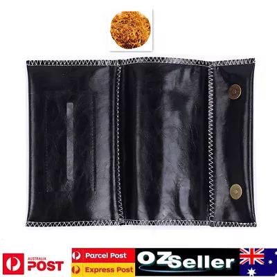 PU Leather Cigarette Tobacco Pouch Black Holder Soft Bag Case Paper Great Gift • $12.15