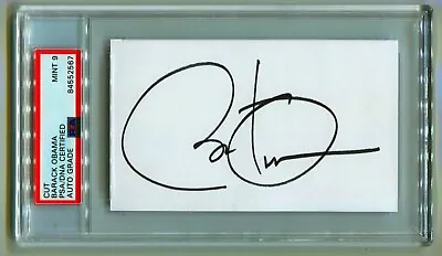 Barack Obama Signed Autographed 3x5  Index Card Cut Encapsulated PSA 9 MINT Auto • $589.99