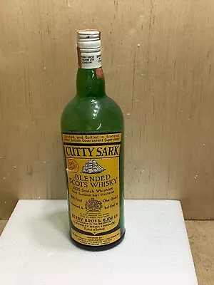 Vintage 1960s CUTTY  SARK Blended Scots Whiskey BOTTLE Empty Brooklyn Navy Yard • $18