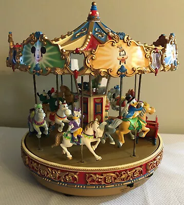 Mr. Christmas A Mickey Holiday Carousel Disney Musical Merry Go Round WORKS READ • $99.99