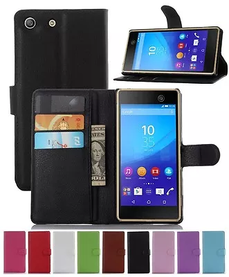 Wallet Leather Flip Card Case Pouch Cover For Sony Xperia M5 Genuine AuSeller • $3.69